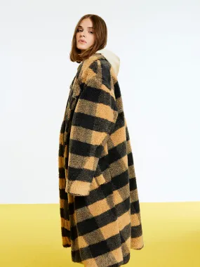 Nocturne Plaid Fur Coat