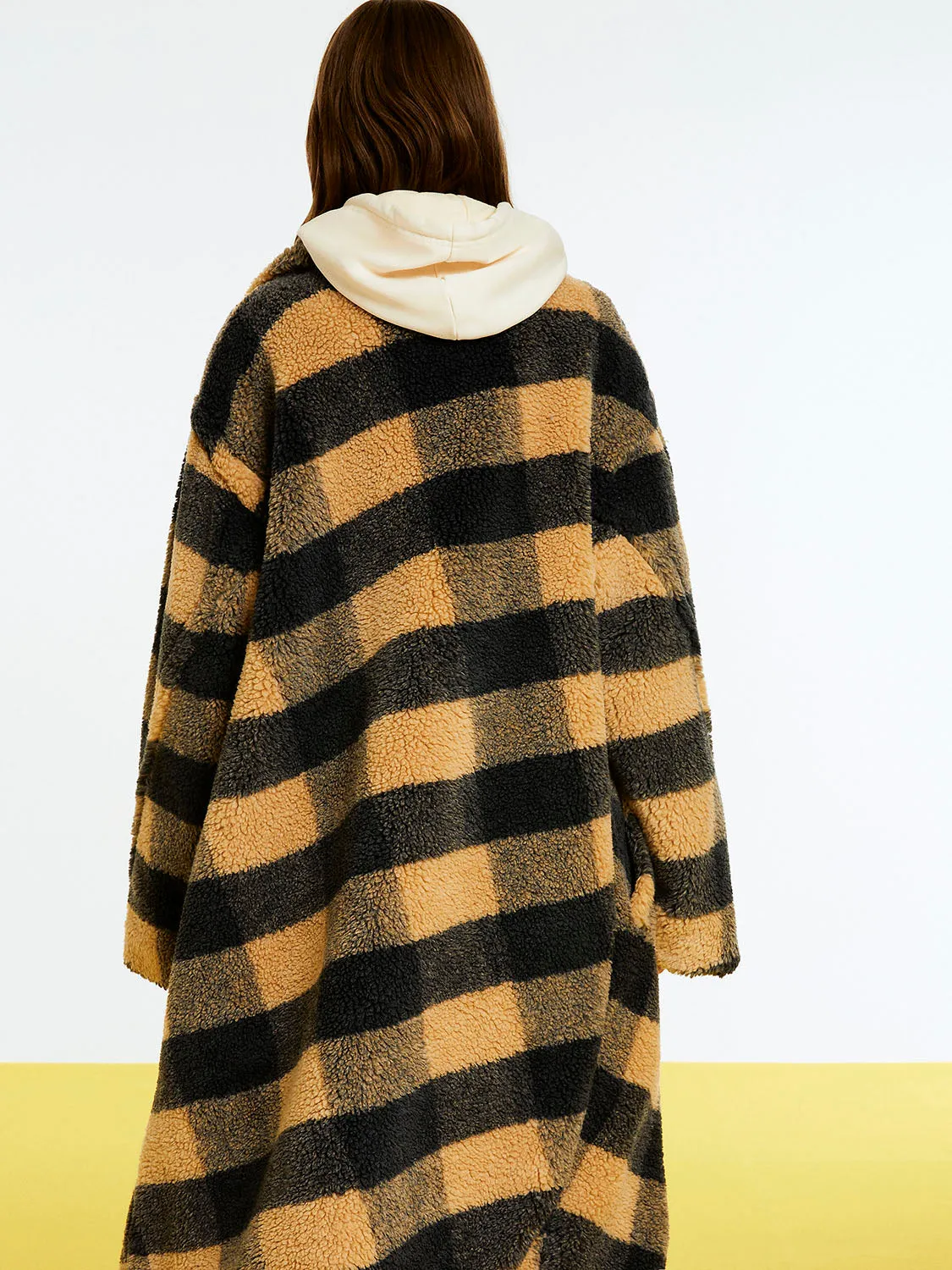 Nocturne Plaid Fur Coat