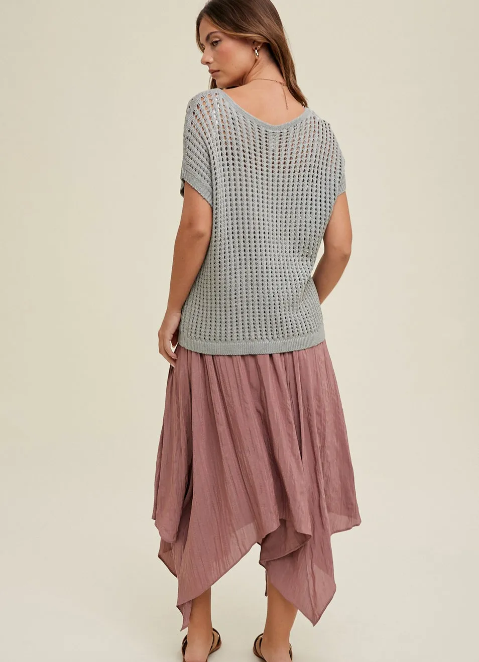 Open Stitch Crochet Knit Top