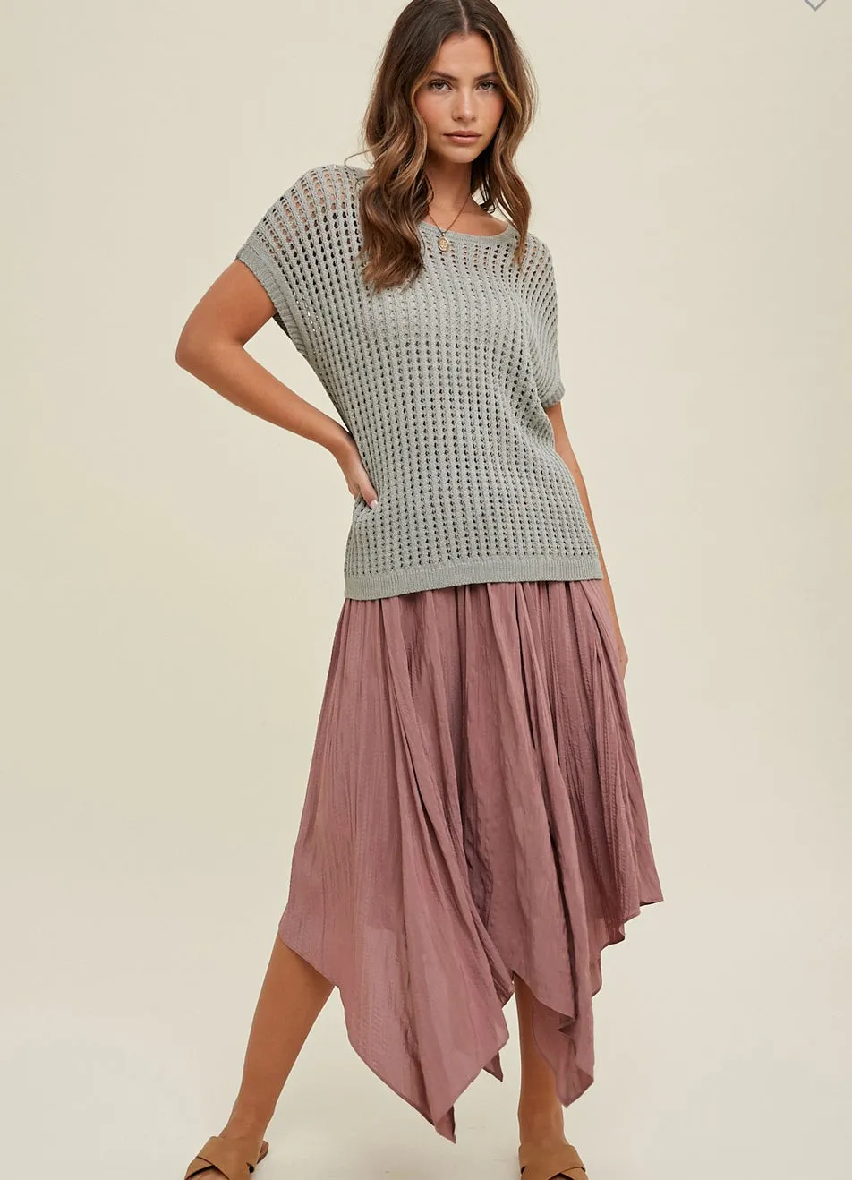 Open Stitch Crochet Knit Top