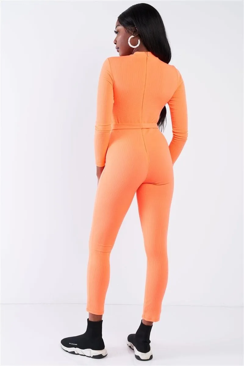 Orange Gold "O" Emblem Cut Out Jumpsuit /2-2-1