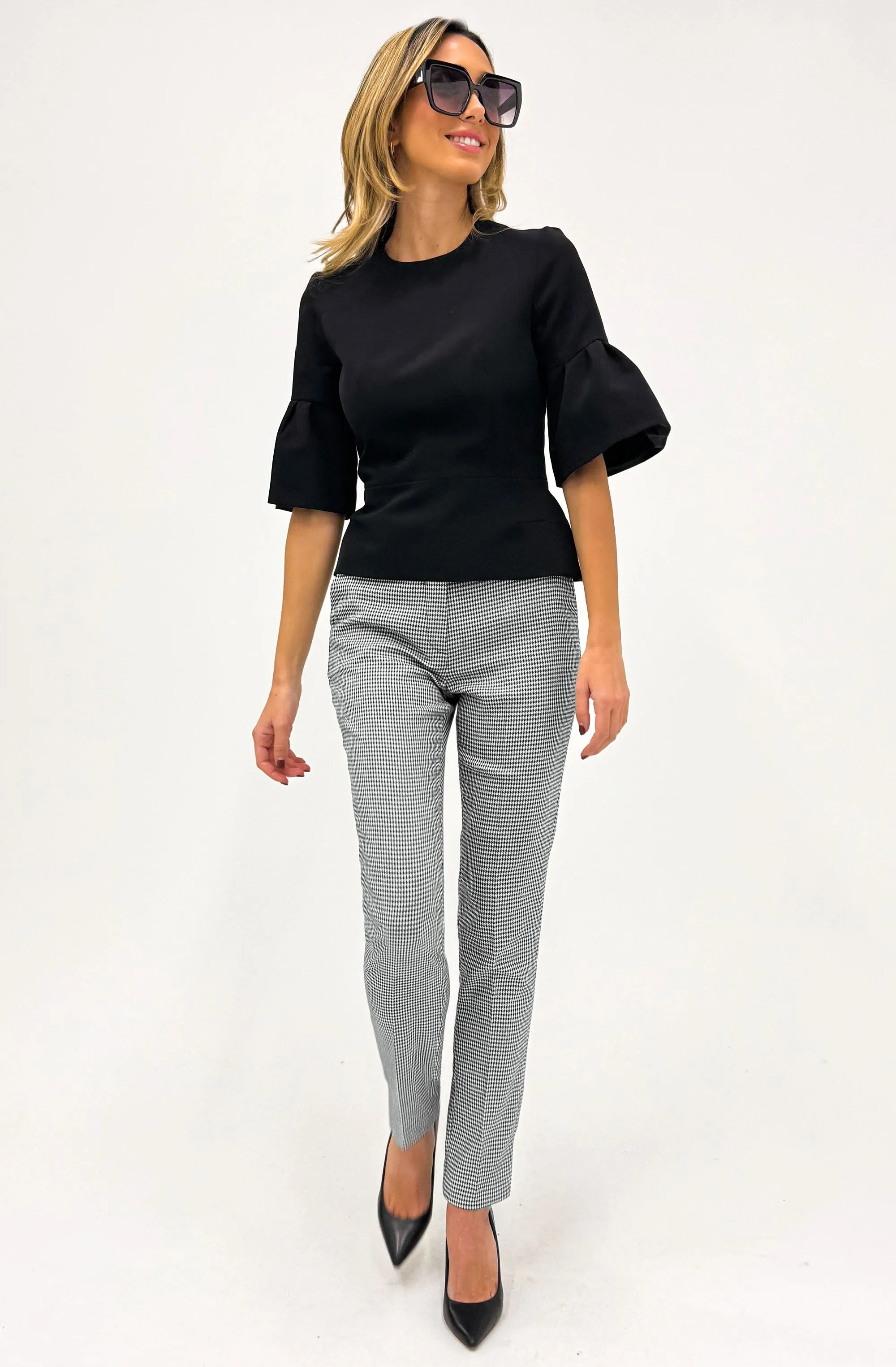 Peplum top with Ruffle Sleeves
