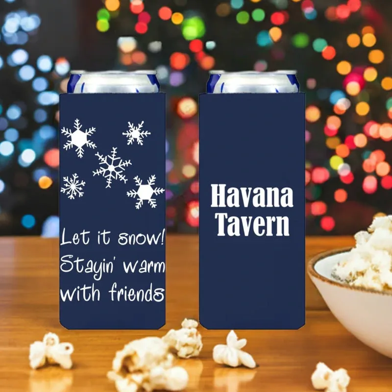 Personalized Christmas Skinny Can Cooler Favors