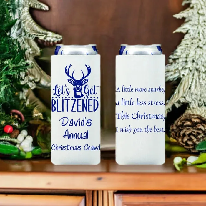Personalized Christmas Skinny Can Cooler Favors