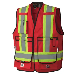 Pioneer Men's Hi Vis FR-Tech® Flame Resistant Work Vest CSA 88% Cotton/12% Nylon, ARC Rated, Reliable & Reflective Safety Vest, FR/ARC | Sizes S-4XL