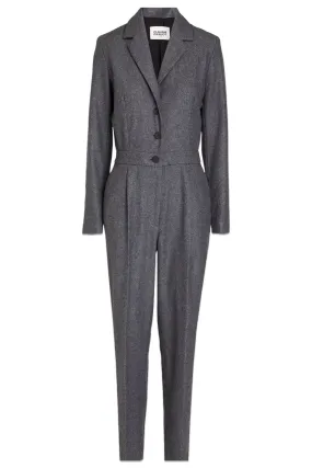 Pleated Wool-Blend Felt Jumpsuit