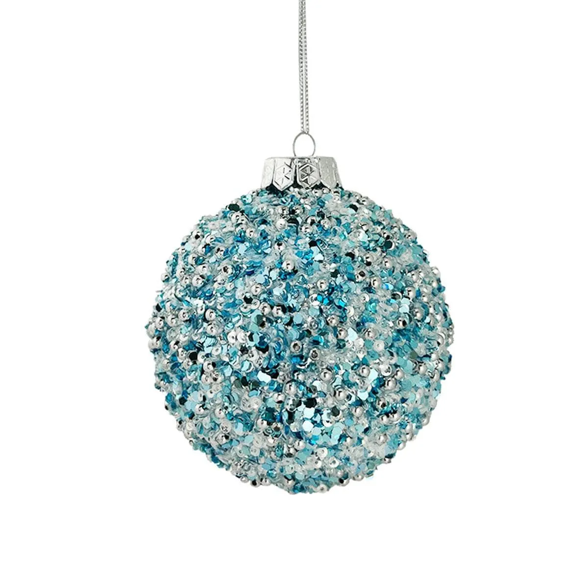 Polar Mix Beaded Bauble - 10cm