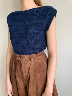 pre-loved cable knitted vest