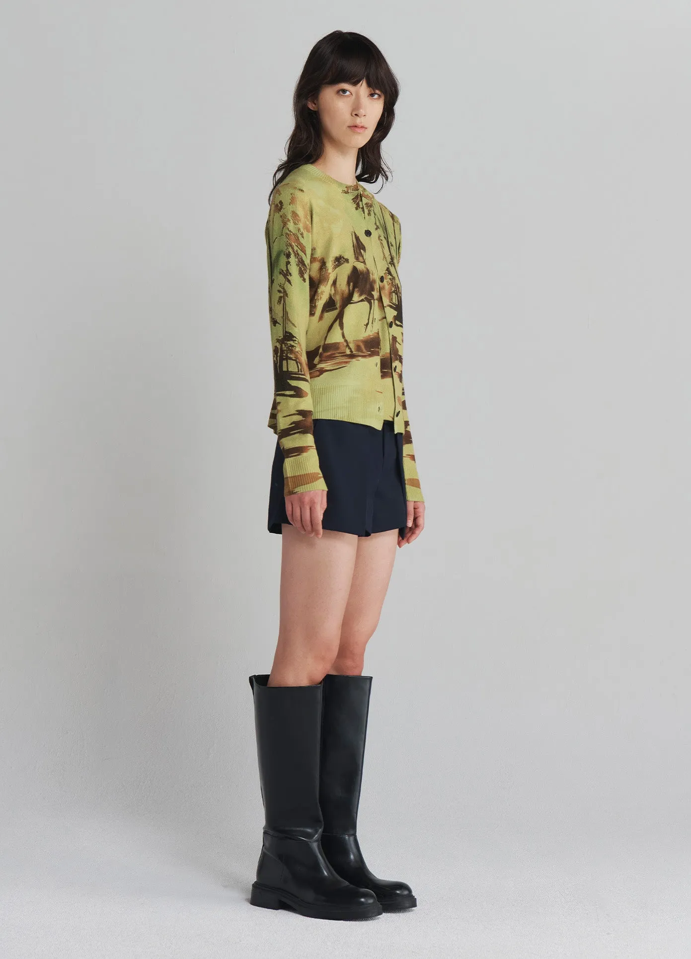 Printed Knitted Cardigan
