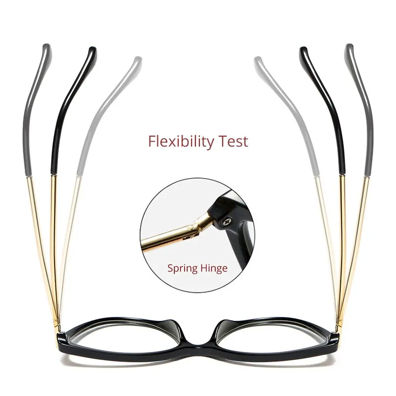 Ralferty Glasses Frame Women's Decorative Anti Blue Eyeglass Frame Cat Eye 0 Degree