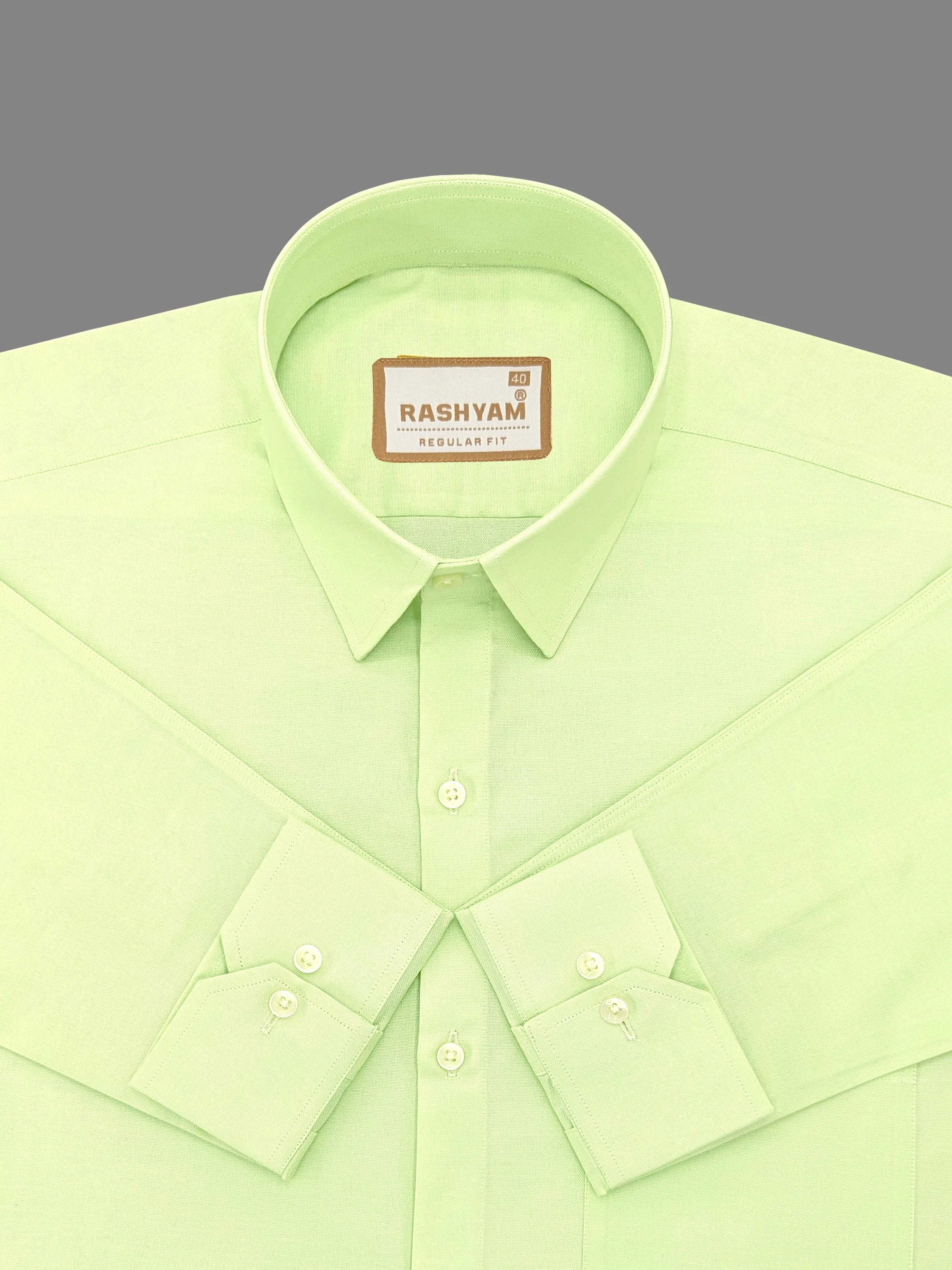 Rashyam Premium Cotton Beryl Green Plain Formal Shirt for Men