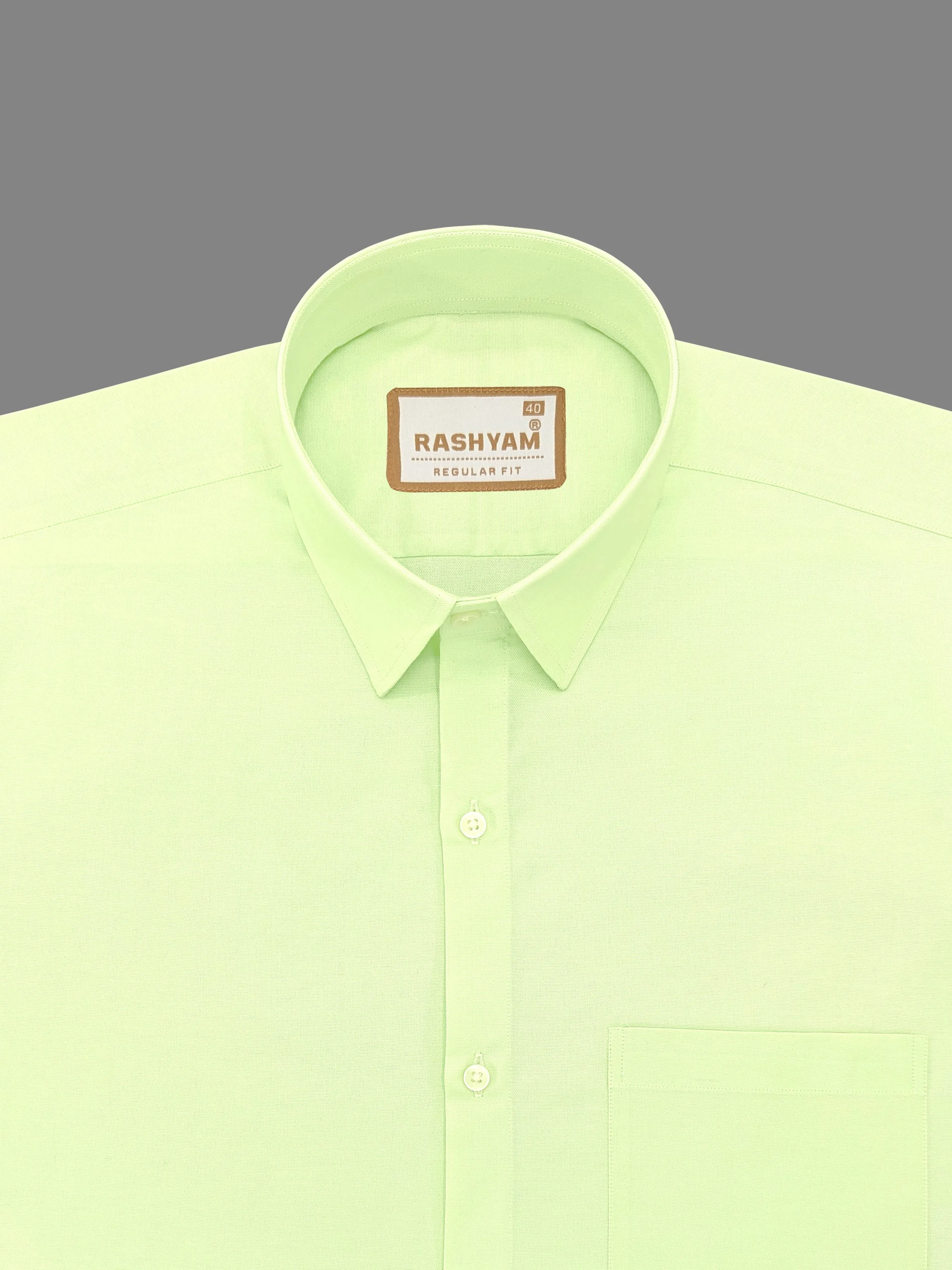Rashyam Premium Cotton Beryl Green Plain Formal Shirt for Men