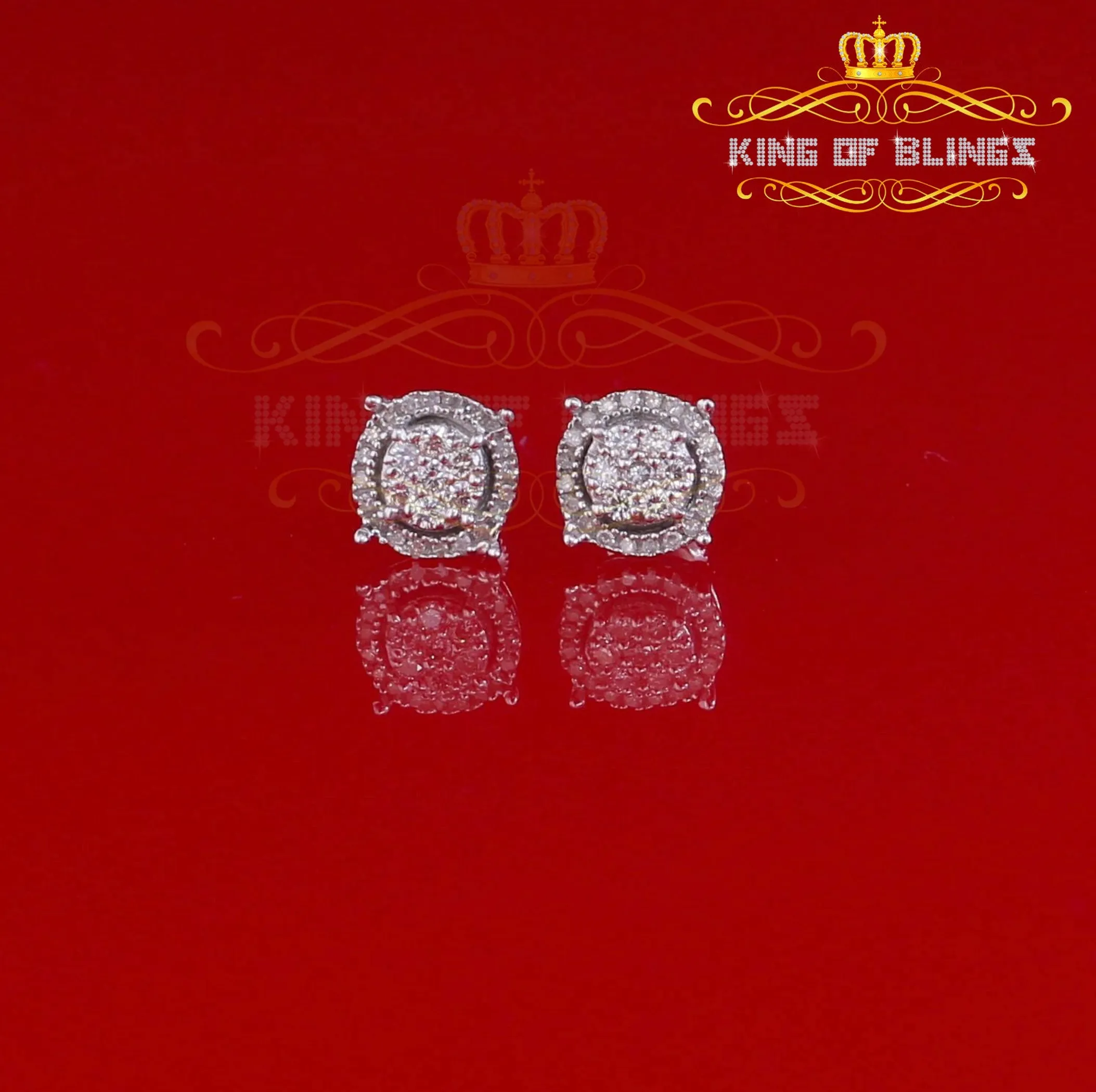 Real Diamond 0.35CT 925 Silver White Hip Hop stud for Men/Women Stud Earrings