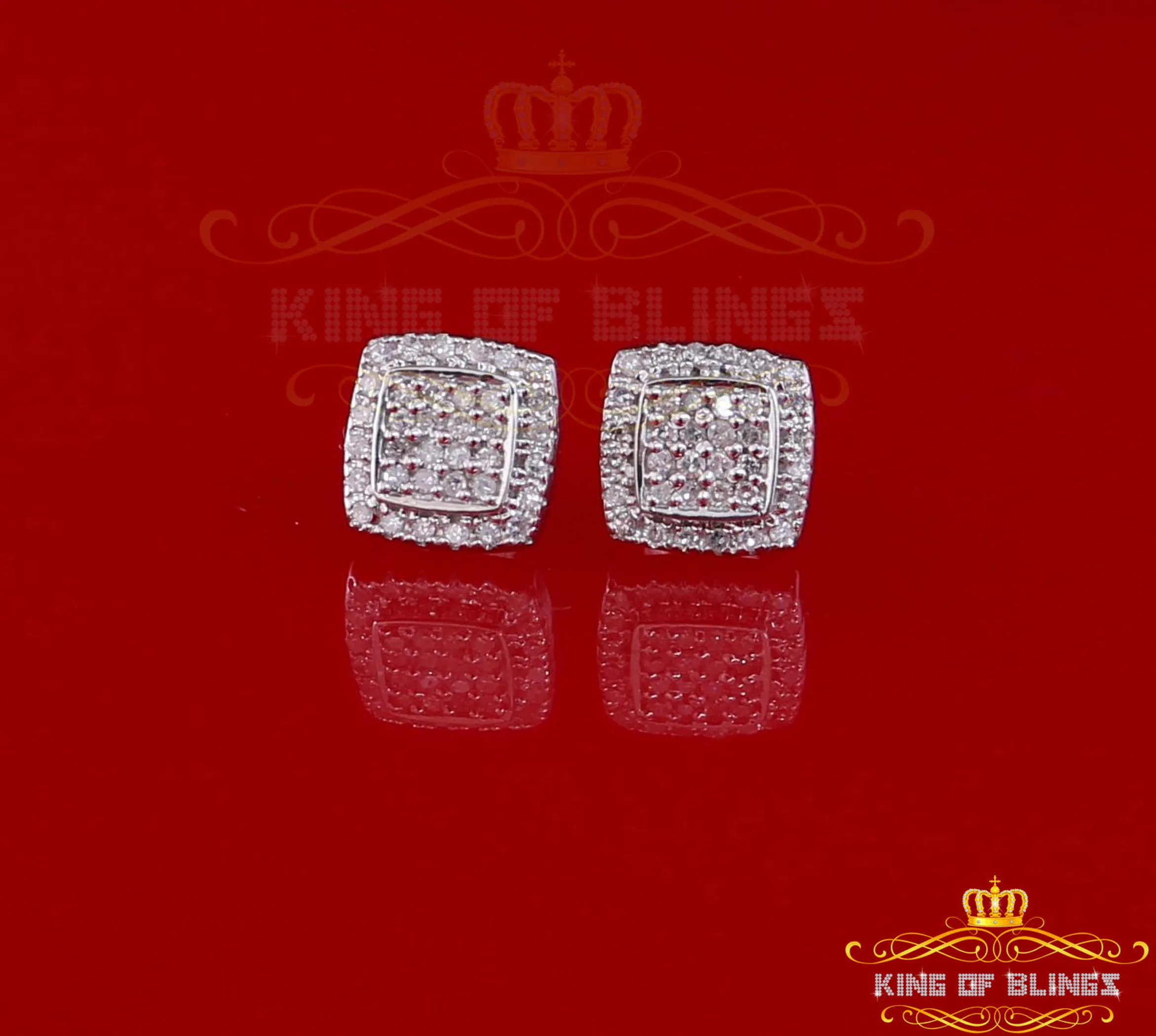 Real Diamond 0.50CT 925 Silver White Hip Hop stud for Men/Women Stud Earrings
