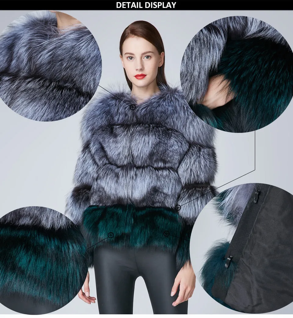 Real Fox Fur Thick Coat