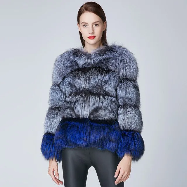 Real Fox Fur Thick Coat