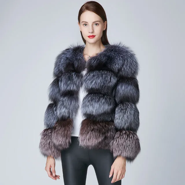 Real Fox Fur Thick Coat