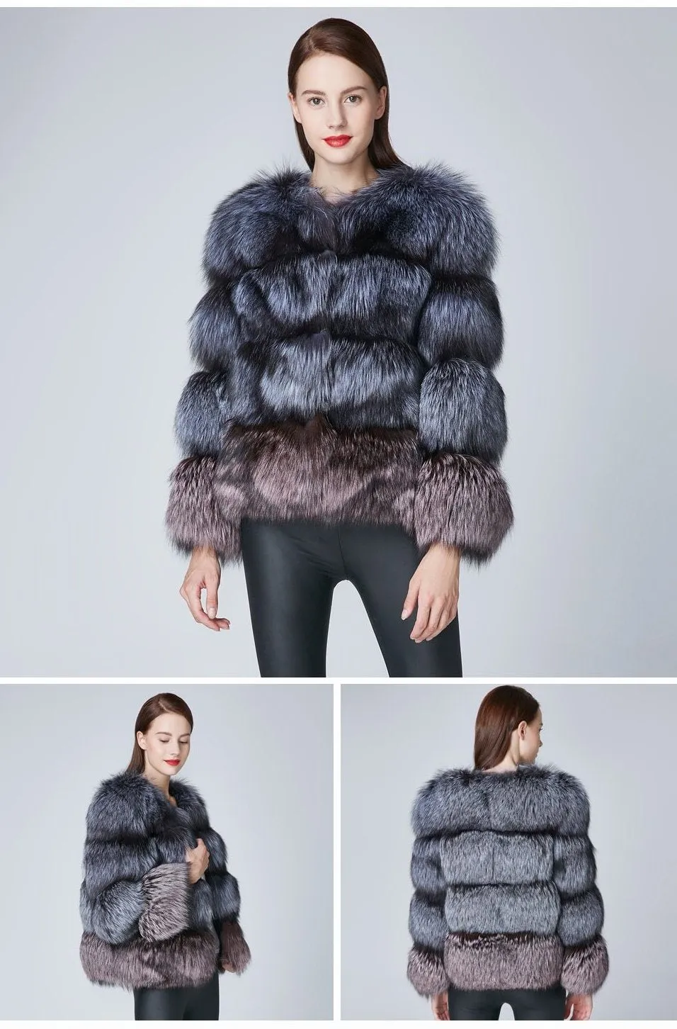 Real Fox Fur Thick Coat