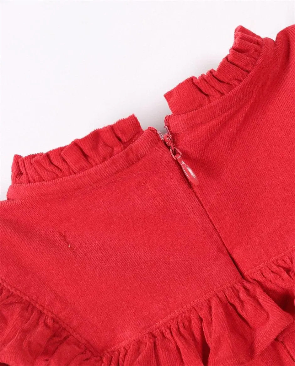 Red Velvet Vintage Style Dress