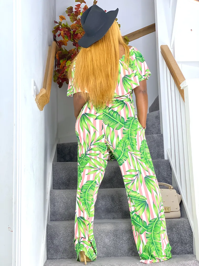 Rihannon Leafy Plus Size Jumpsuit