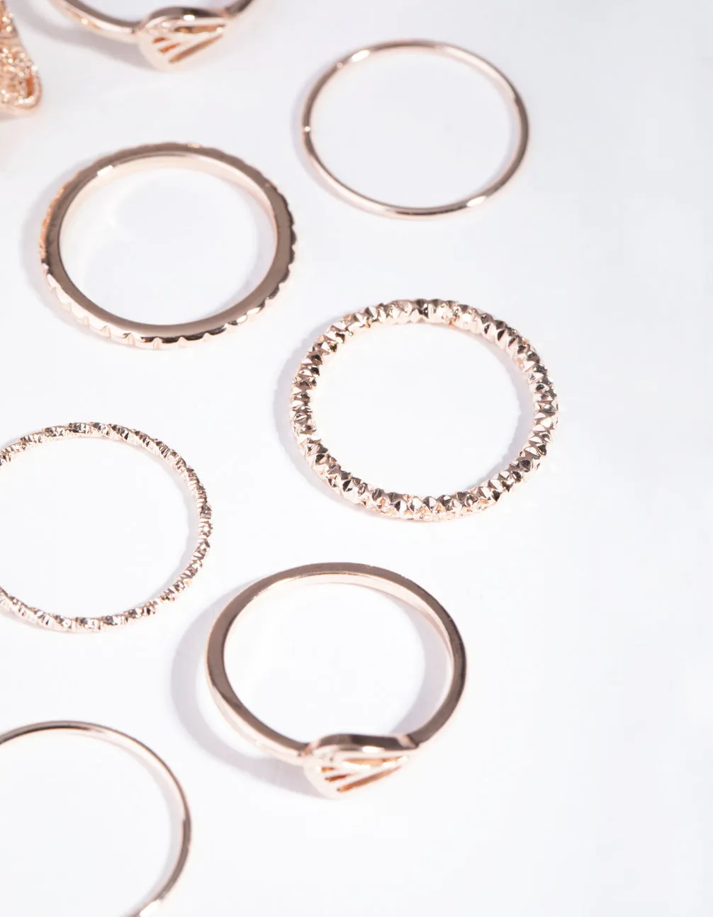 Rose Gold Filigree Butterfly Rings