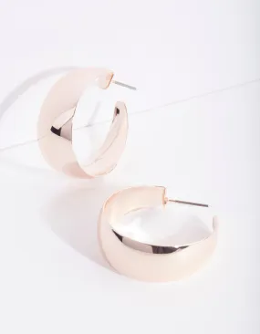 Rose Gold Wide Hoop Earrings