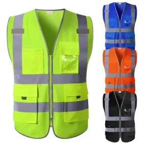 Safety Wear: High Visibility Waistcoat. Reflective Vests. Mens Various Colors.