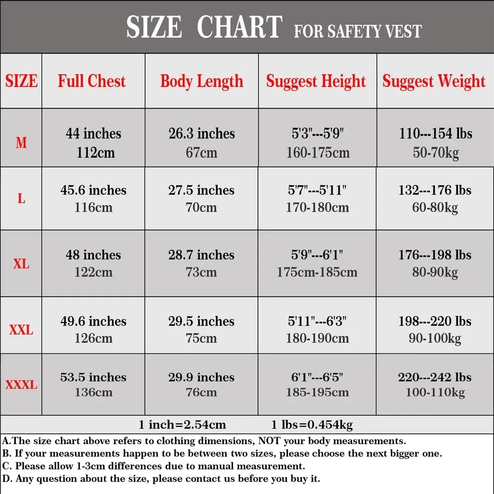 Safety Wear: High Visibility Waistcoat. Reflective Vests. Mens Various Colors.