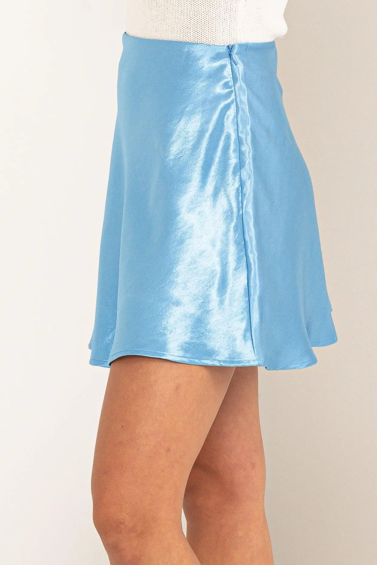 satin swing mini skirt