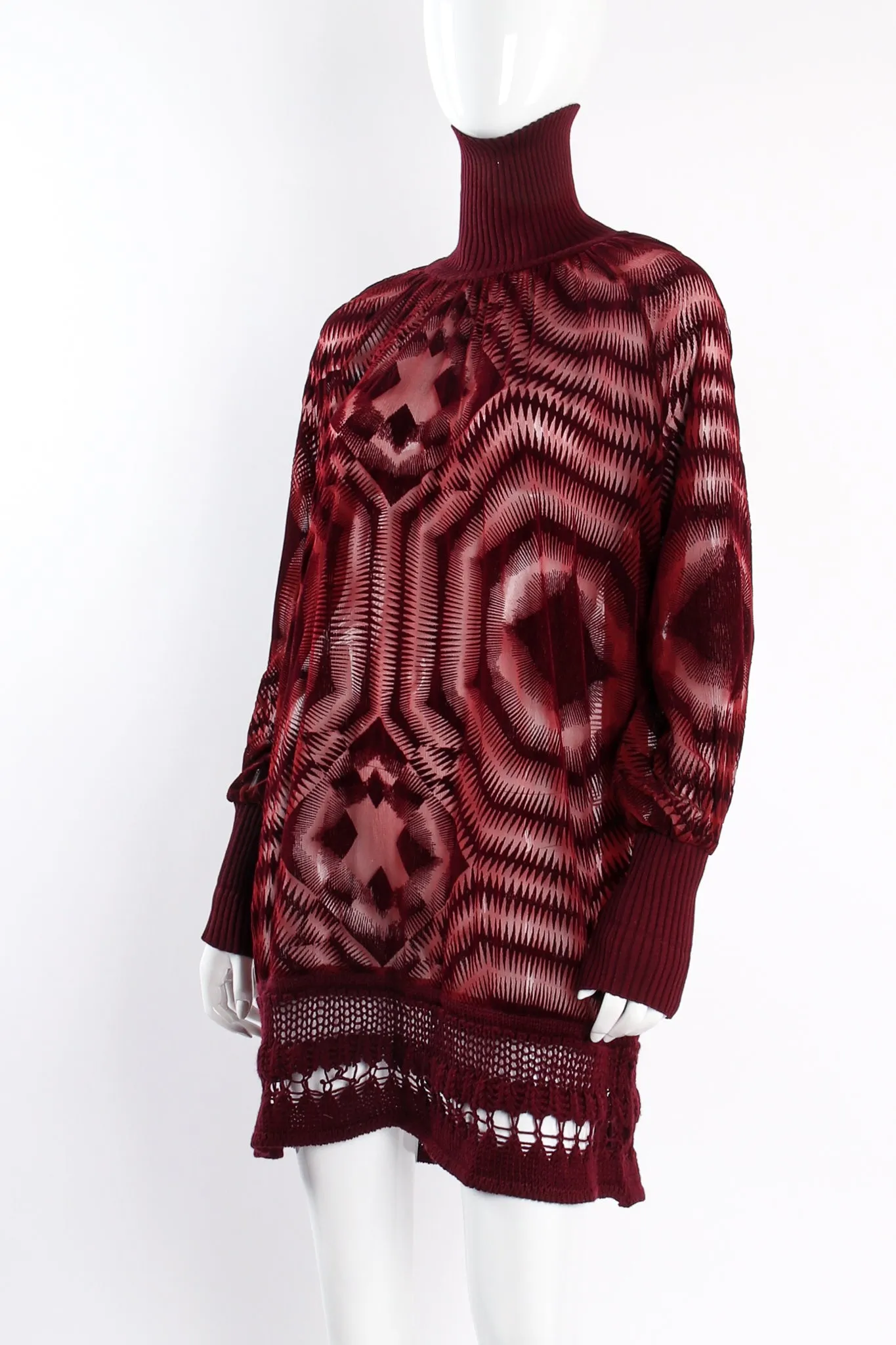 Sheer Velvet Turtleneck Dress