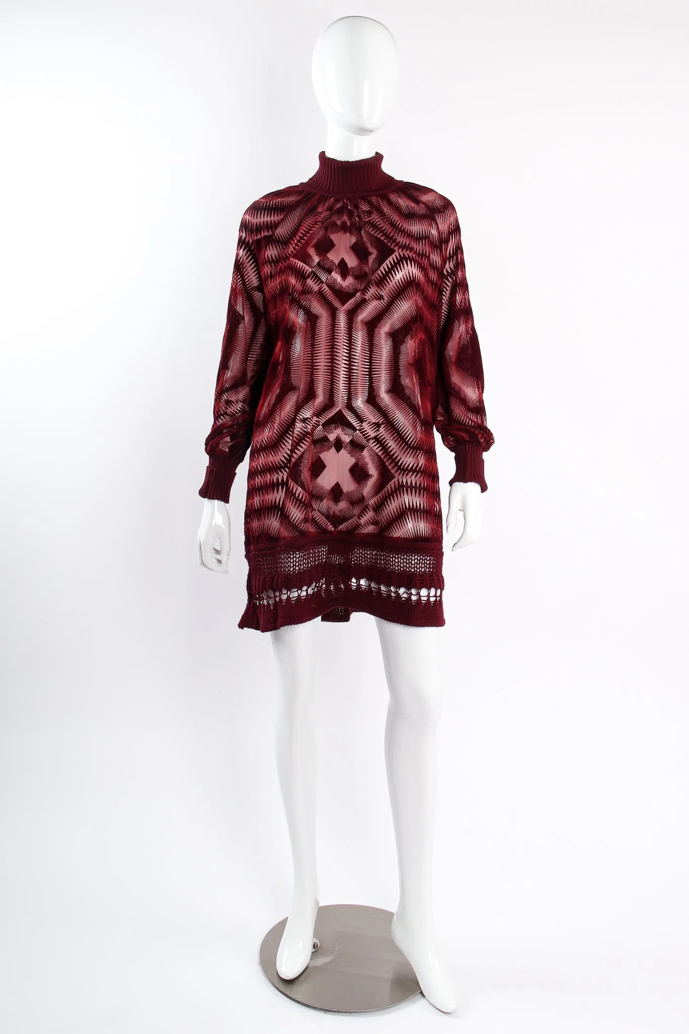 Sheer Velvet Turtleneck Dress