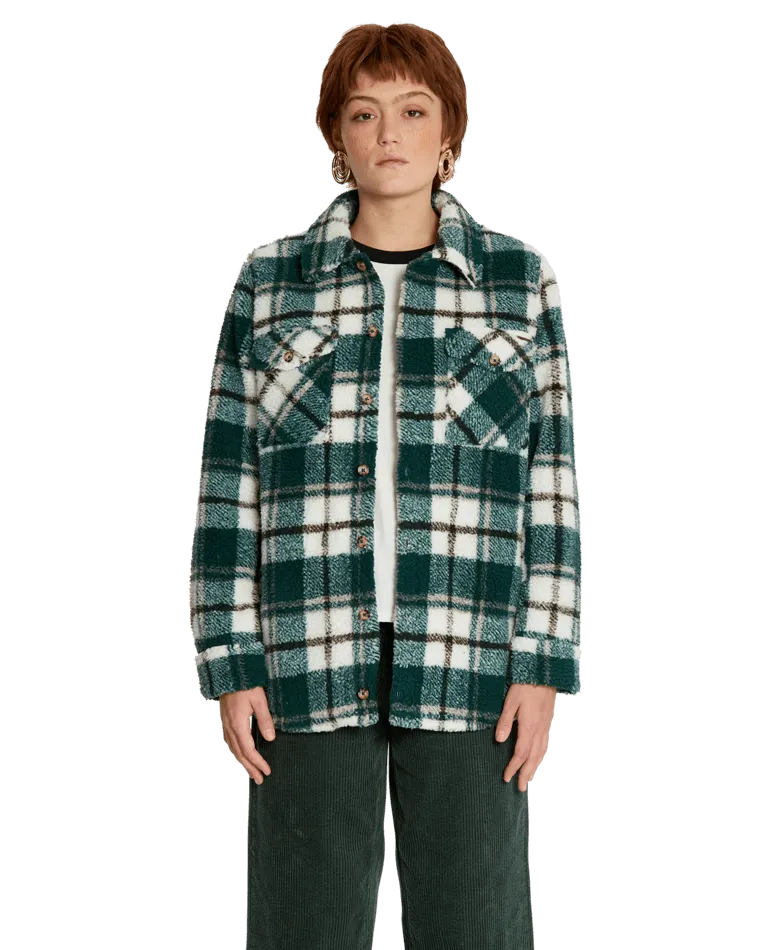 Silent Sherpa Jacket in Dark Pine