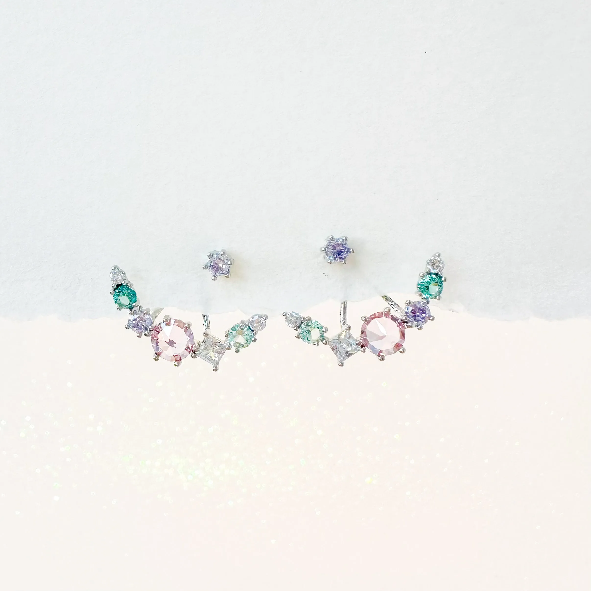 Silver Frosty Lavender Earrings