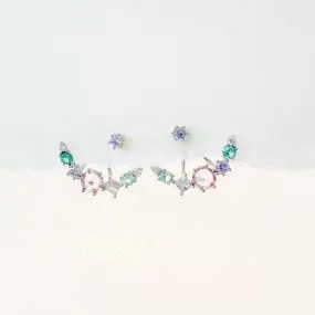 Silver Frosty Lavender Earrings