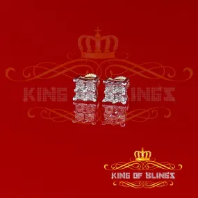 Silver Iced out 0.03ct Hip Hop Men/ Women Diamond stud Earrings Sterling Silver