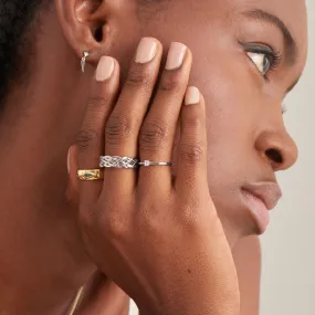 Silver Rope Wide Adjustable Ring