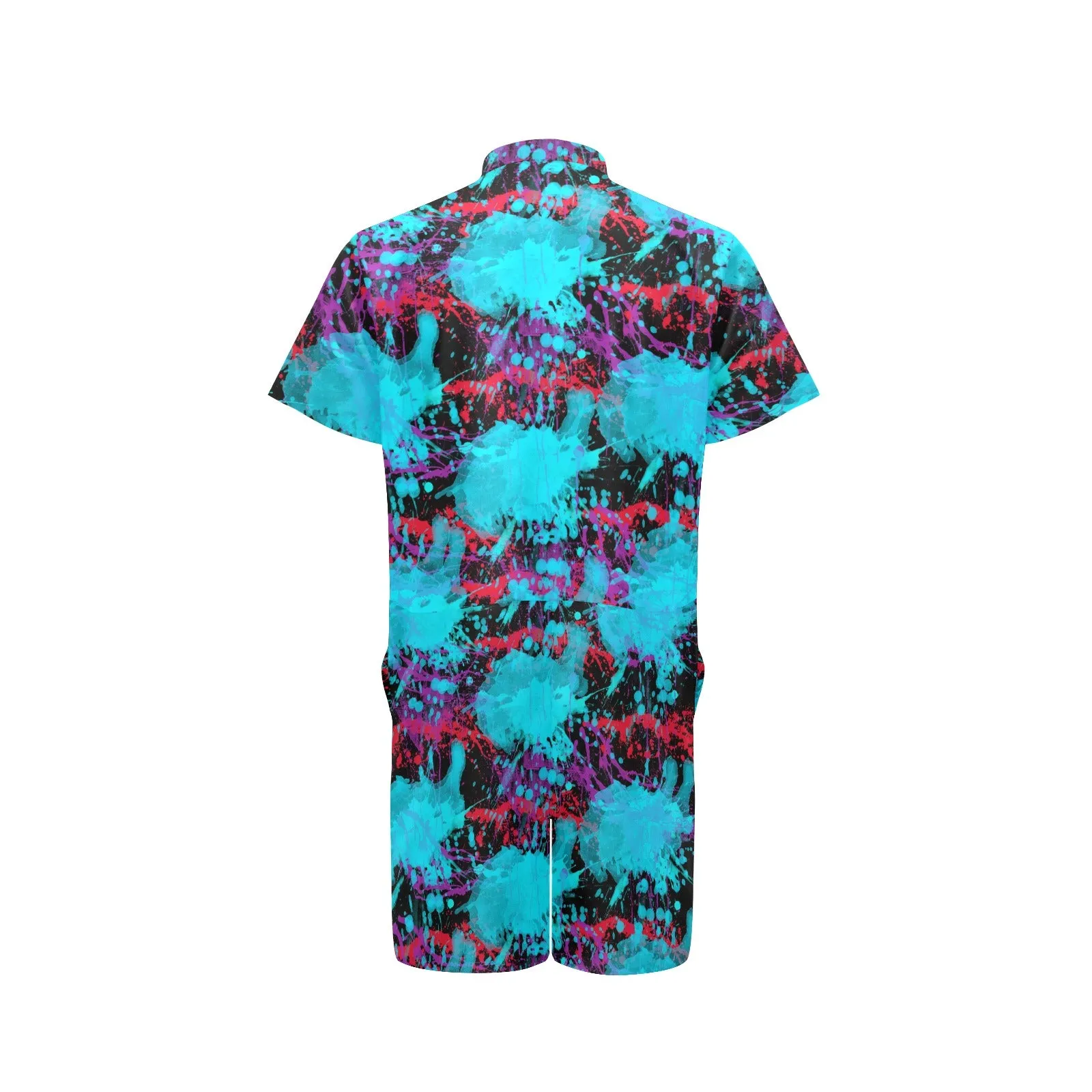 Sixty Eight 93 Logo White Splatter 1.2 Men's Short Sleeve Jumpsuit