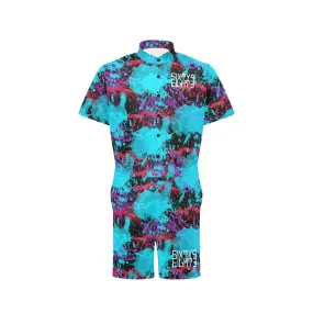 Sixty Eight 93 Logo White Splatter 1.2 Men's Short Sleeve Jumpsuit