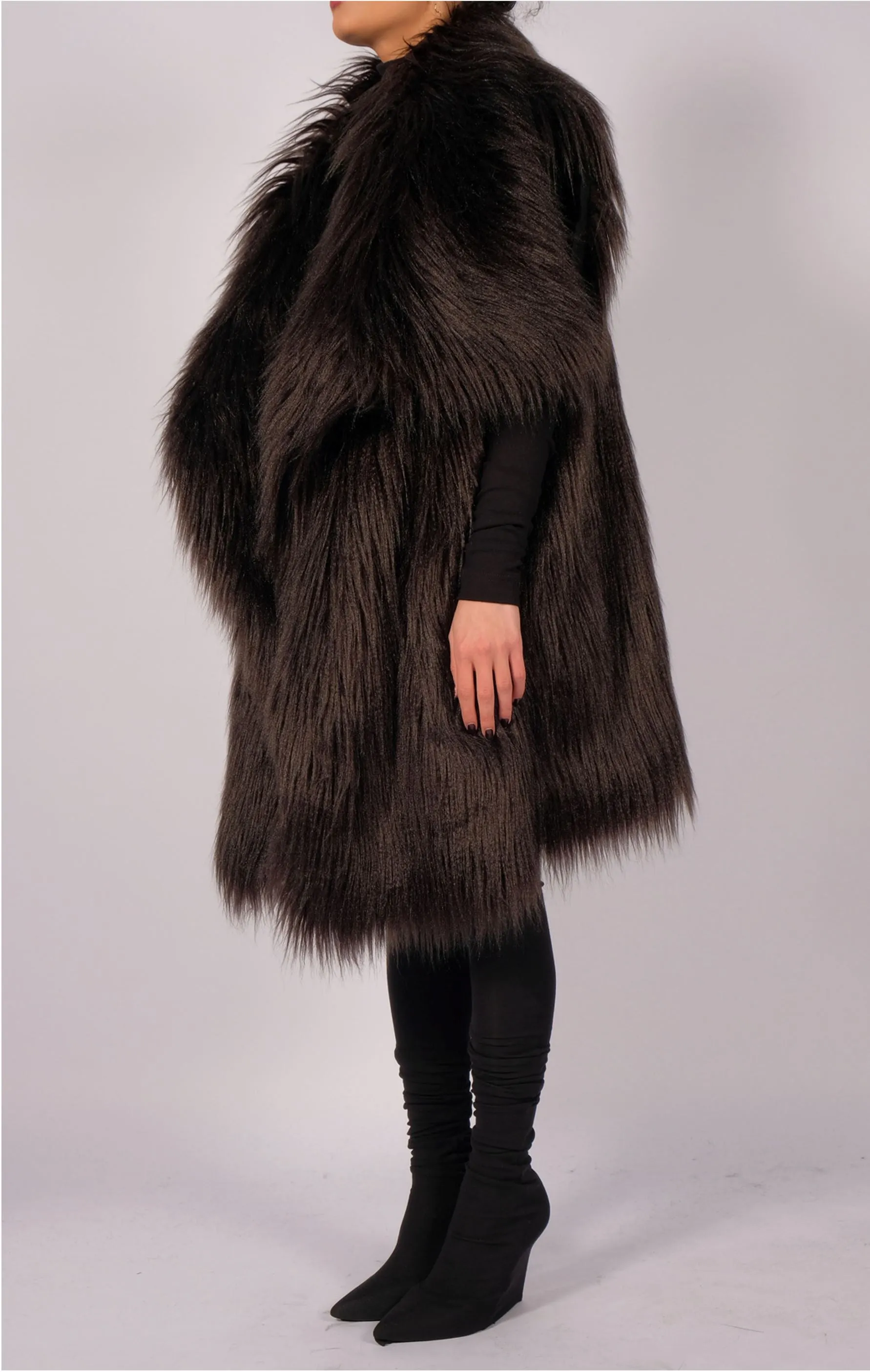 Sleeveless Faux Fur Coat
