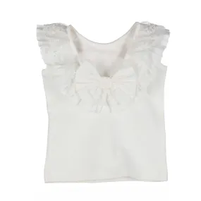 Sleeveless Lace Frill Top - Ivory (6M)