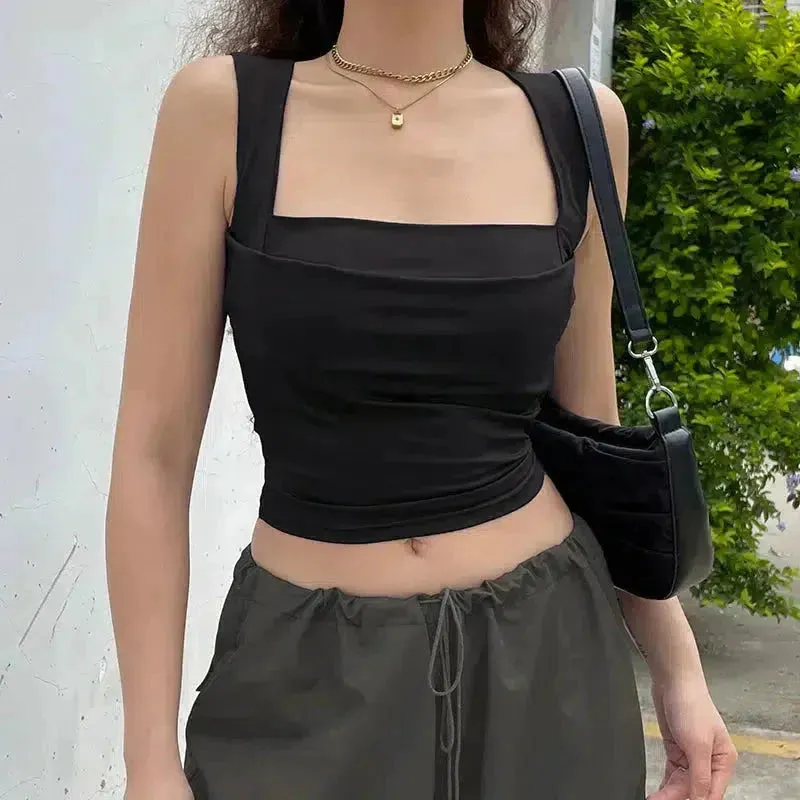 Solène – Ruched bust – Square neck top