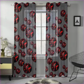 Sphere Gauze Curtain 28"x84" (Two Pieces)