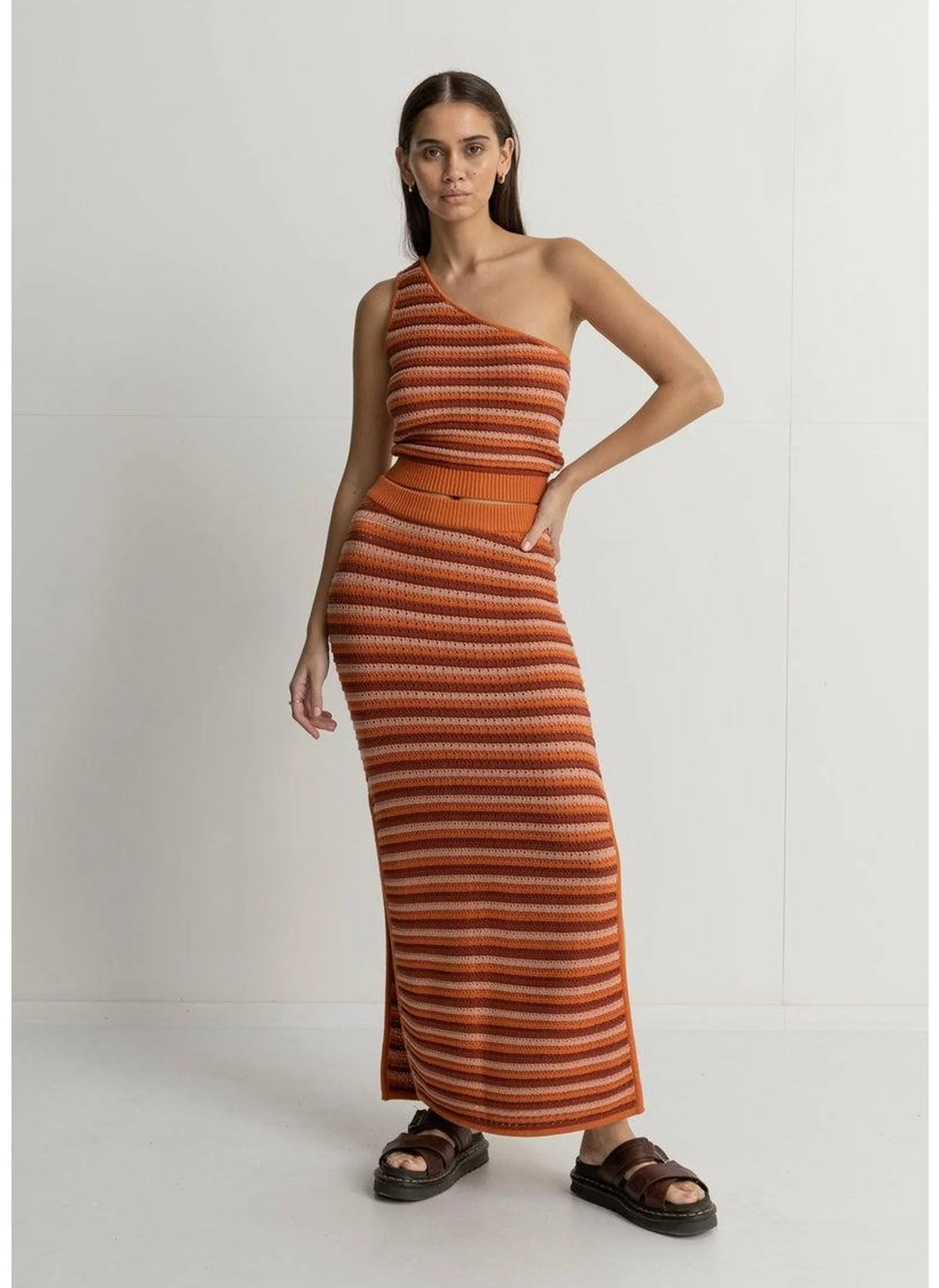 Spirit One Shoulder Knit Stripe Top