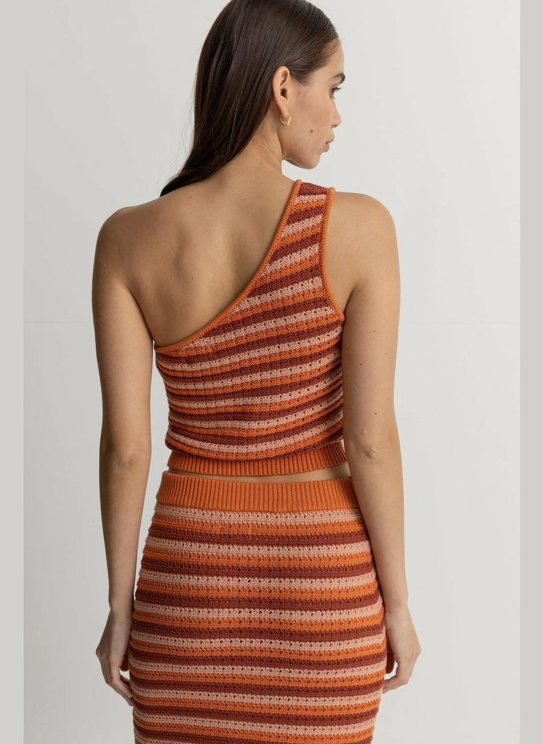 Spirit One Shoulder Knit Stripe Top