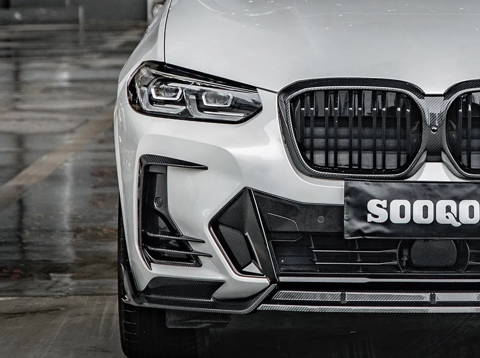 SQ-Aero Carbon Fiber Front Bumper Vent Trim Set - G01 X3/ iX3 LCI | G02 X4 LCI