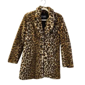 Straight to Hell Wanda Leopard Print Faux Fur Teddy Coat Size XS