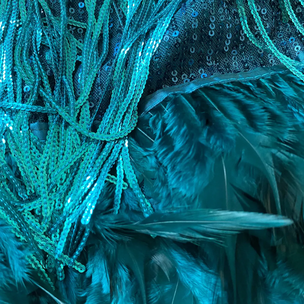 Strappy Fringe Feather Hem Mini Dress