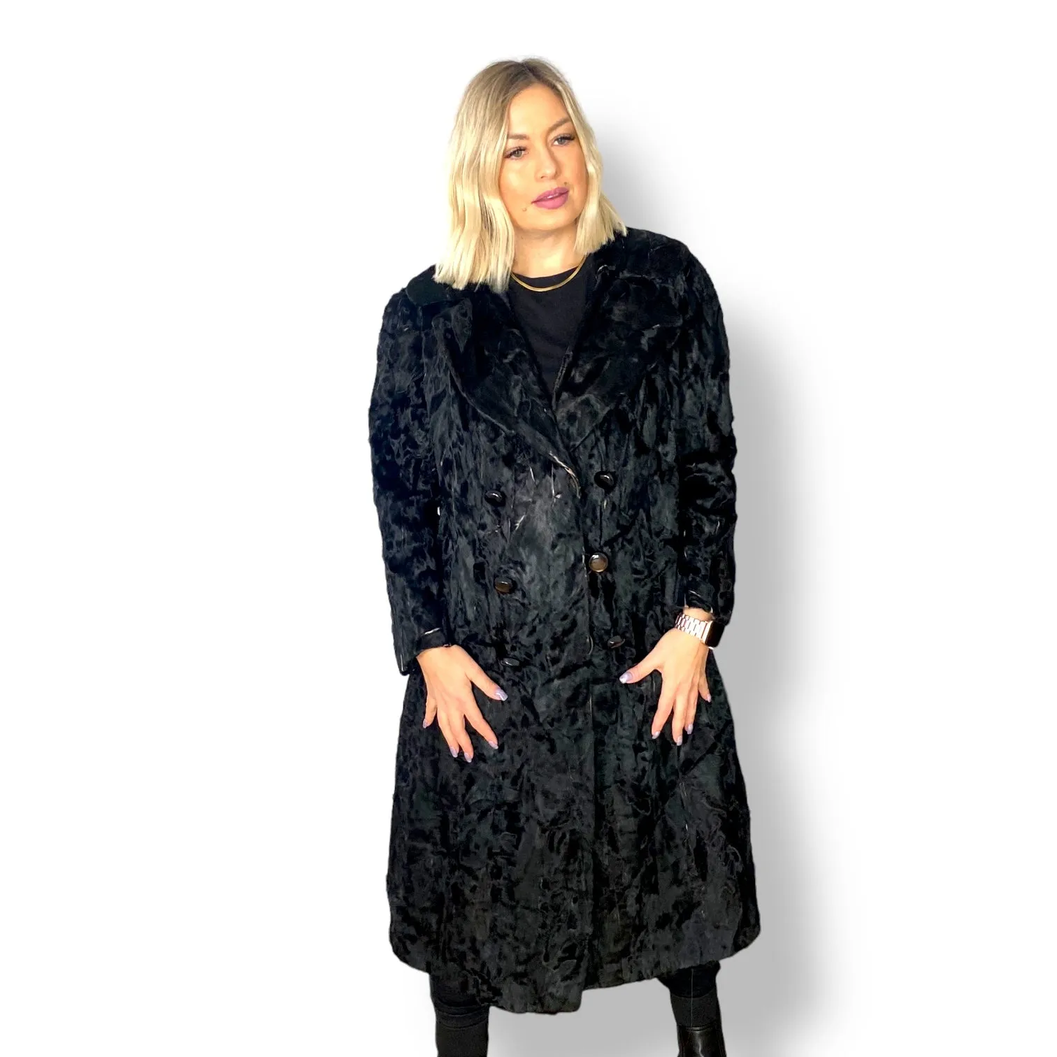 Stunning Long Vintage Swakara Fur Coat