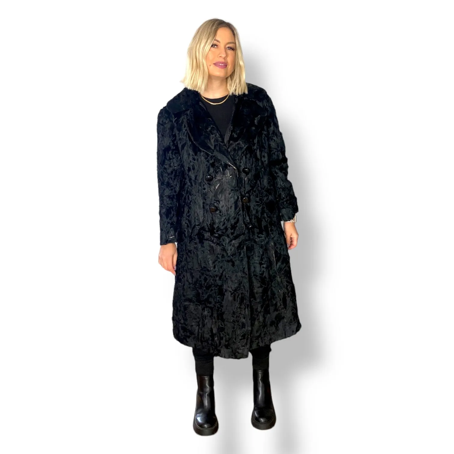 Stunning Long Vintage Swakara Fur Coat
