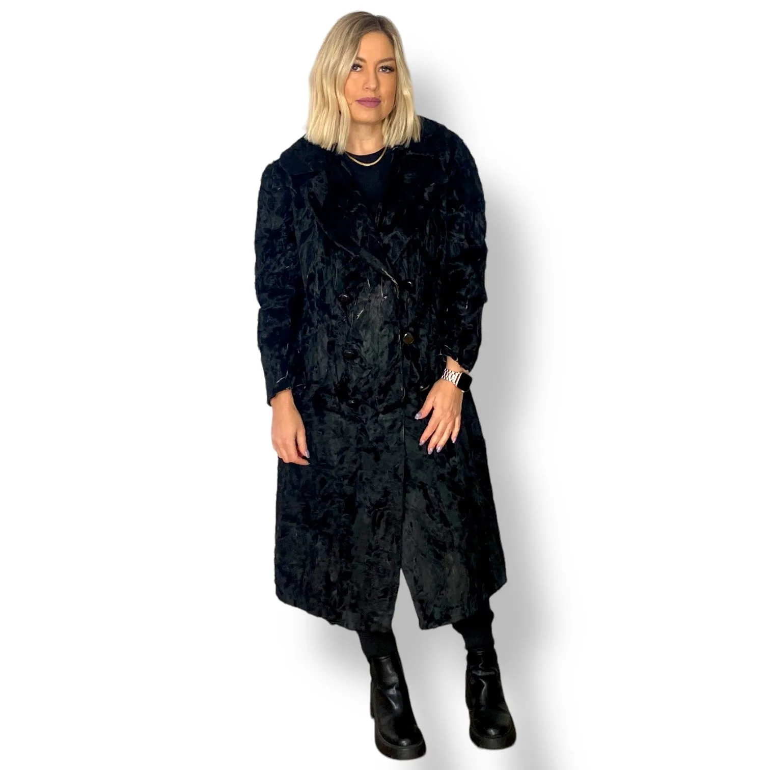 Stunning Long Vintage Swakara Fur Coat
